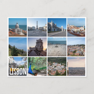 Carte Postale Photos en mosaïque de Lisbonne au Portugal