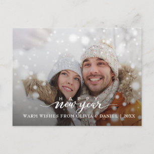 Carte Postale Photos familiales modernes Calligraphie Nouvel An