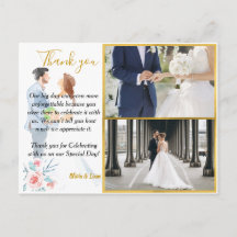 Photos Gold Frame Aquarelle Mariage Merci
