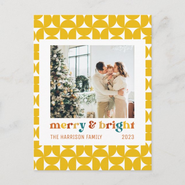 Carte Postale Photos Merry & Bright Family Retro (Devant)