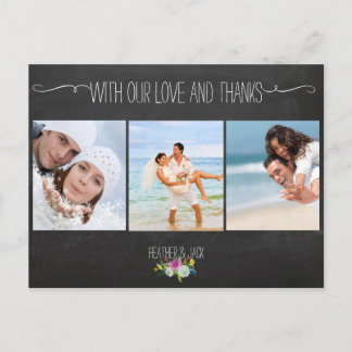 Carte Postale Photos PixDezines tableau noir/mariage merci