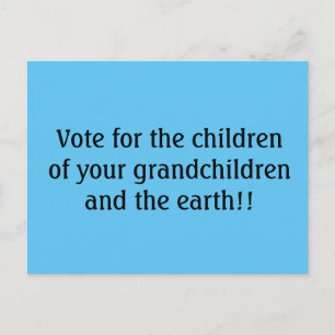 Carte Postale Phrase Du Vote Responsable Bleu :