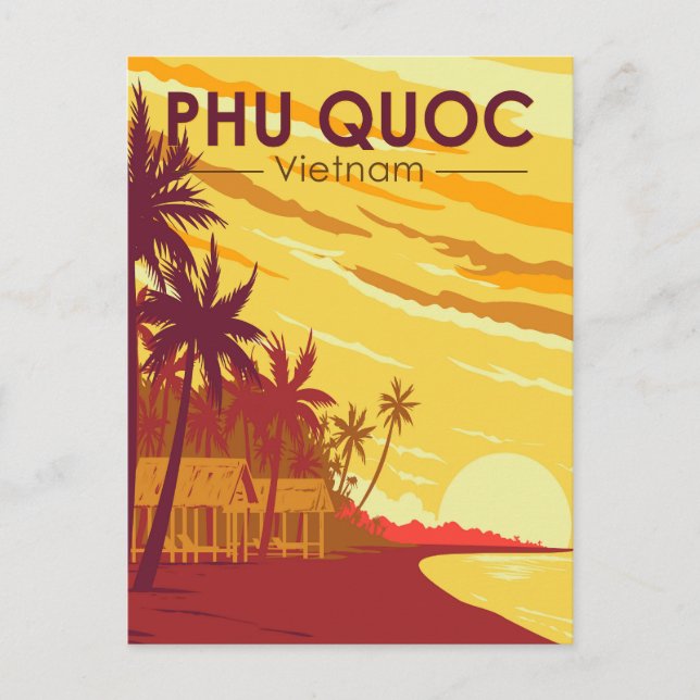 Carte Postale Phu Quoc Island Vietnam Travel Art Vintage (Devant)