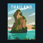 Carte postale Phuket Retro Thaïlande<br><div class="desc">Thailande,  dessin vectoriel. Il se compose de l'île de Phuket,  la plus grande île du pays,  et de 32 îles plus petites au large de ses côtes. Il se trouve au large de la côte ouest de la Thaïlande continentale dans la mer d'Andaman.</div>