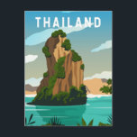 Carte postale Phuket Retro Thaïlande<br><div class="desc">Thailande,  dessin vectoriel. Il se compose de l'île de Phuket,  la plus grande île du pays,  et de 32 îles plus petites au large de ses côtes. Il se trouve au large de la côte ouest de la Thaïlande continentale dans la mer d'Andaman.</div>