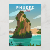 Carte postale Phuket Thailand Retro