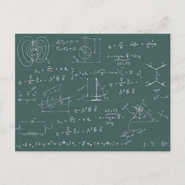 Carte Postale Physics diagrams and formulas (Devant)