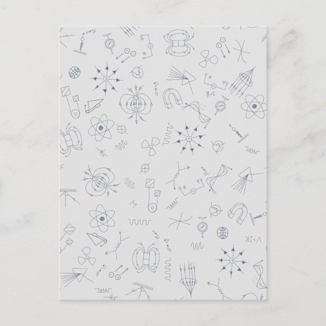 Carte Postale Physics scientific symbols pattern Postcard (Devant)