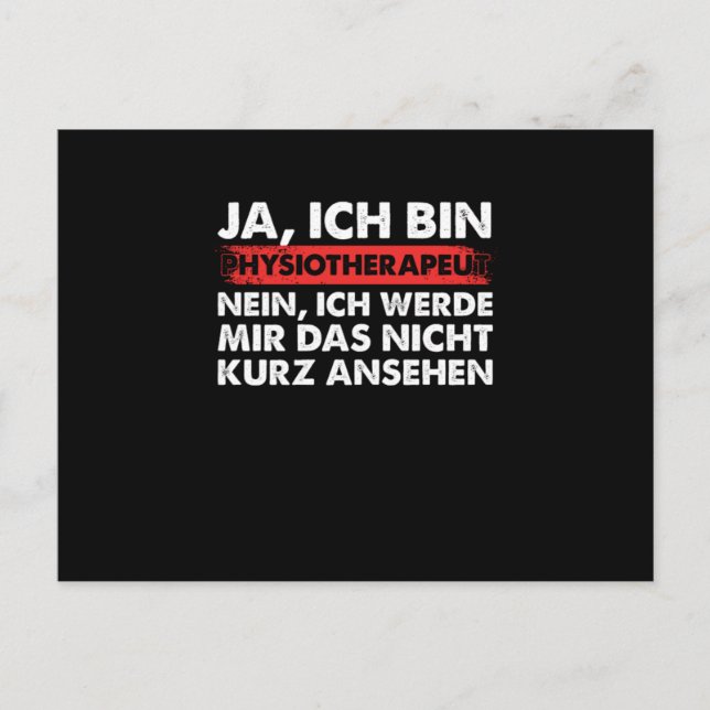 Carte Postale Physiotherapeut Arzt Medizin Physiothérapie Therap (Devant)