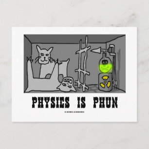 Carte Postale Physique est Phun (Fun) (Schrödinger's Cat Thought