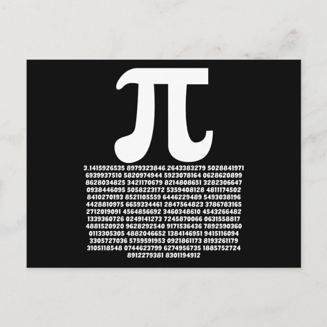 Carte Postale Pi 3.14 Nombre Irrationnel Mathématique Cadeau de  (Devant)