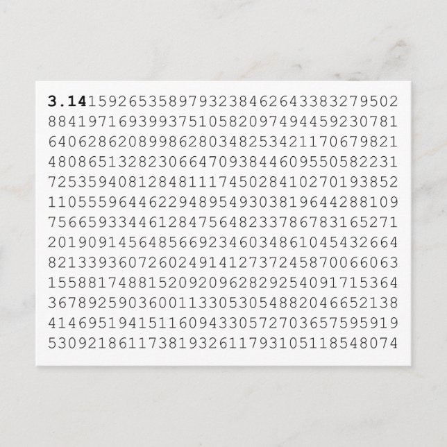Carte Postale Pi Celebrate 3.14 Pi Day (Devant)