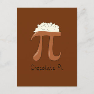 Carte postale Pi Cute Math Pi Day au chocolat