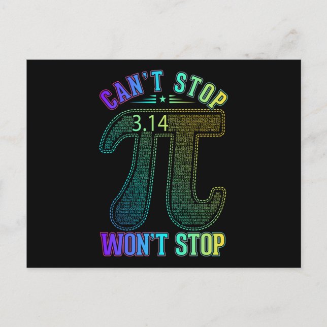 Carte Postale Pi Funny Math (Devant)
