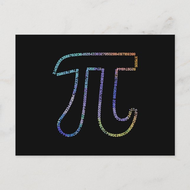 Carte Postale Pi Irratial Number Math Physics 3.14 (Devant)