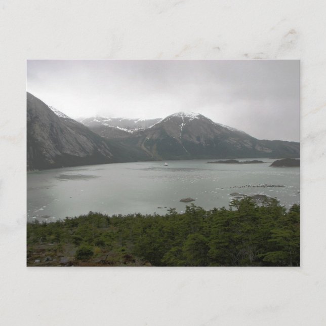 Carte Postale Pia Fjord, Chili, avec Mare Australis à l'ancre (Devant)