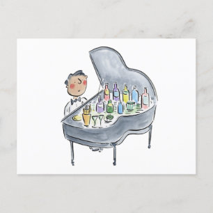 Carte Postale Pianiste Cocktail