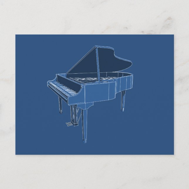 Carte Postale Piano à queue : Peinture de modèle : (Devant)