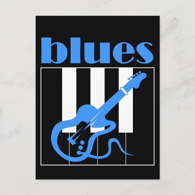 Carte Postale Piano et blues de guitare (Devant)