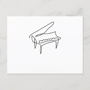 Carte Postale Piano Grand Piano - Dessin ligne unique