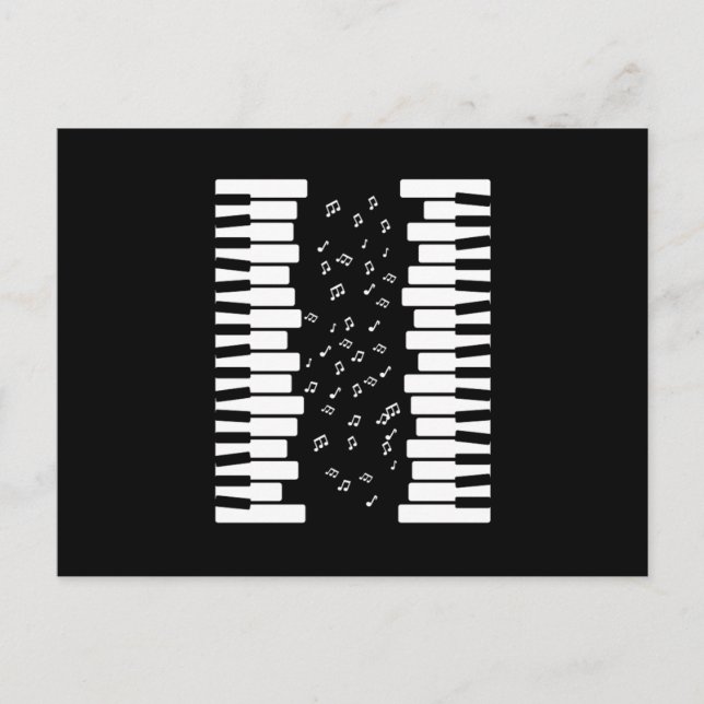 Carte Postale Piano Keys notes de musique musicien Piano Player  (Devant)
