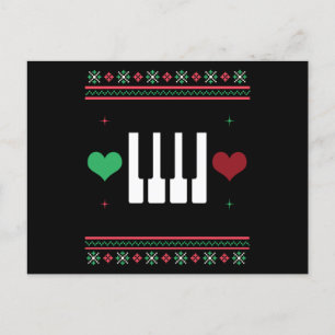 Carte Postale Piano Laid Sweat de Noël Pianist Xmas