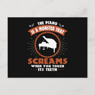 Carte Postale Piano - Le piano est un monstre avec des dents
