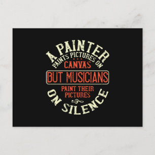 Carte Postale Piano - Les musiciens peignent des tableaux