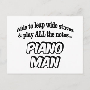 Carte Postale Piano Man - Super-héros de la musique
