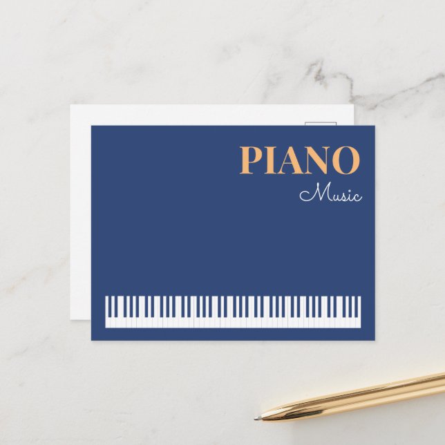 Carte Postale Piano Music Stylish Moderne Instrument de musique  (Devant/Arrière en situation)