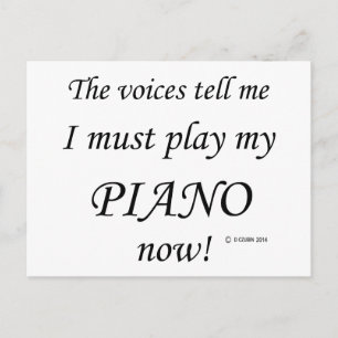 Carte Postale Piano Voices dit qu'il faut jouer