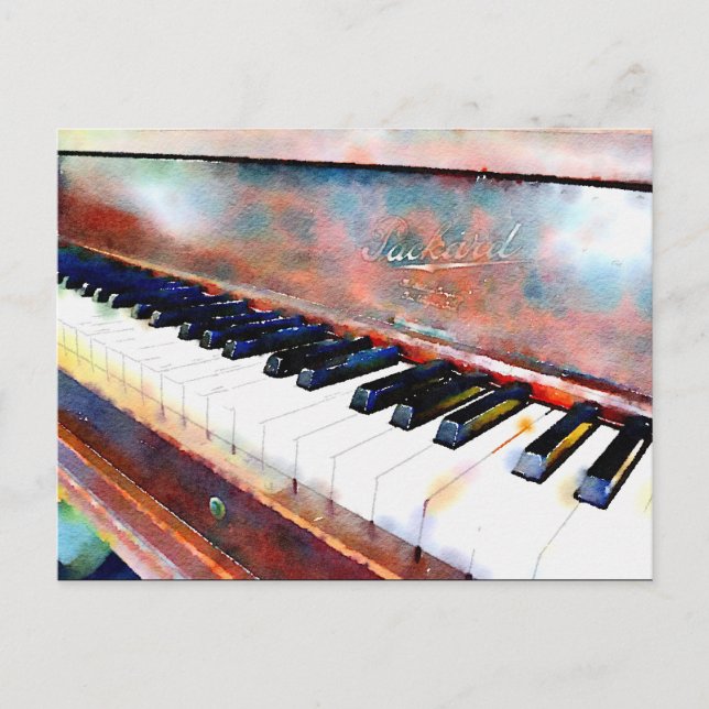 Carte postale Piano Watercolor (Devant)