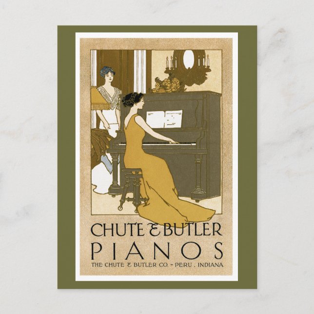 Carte Postale Pianos à chute et à Butler (Devant)