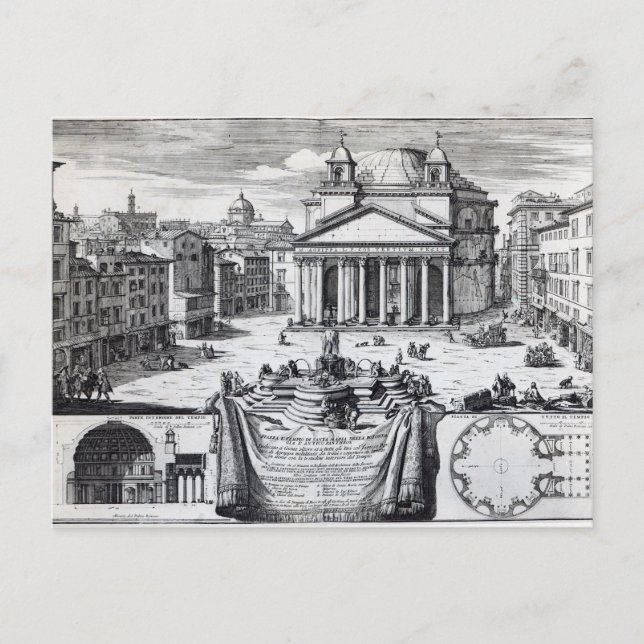 Carte Postale Piazza della Rotonda avec vue sur le Panthéon (Devant)