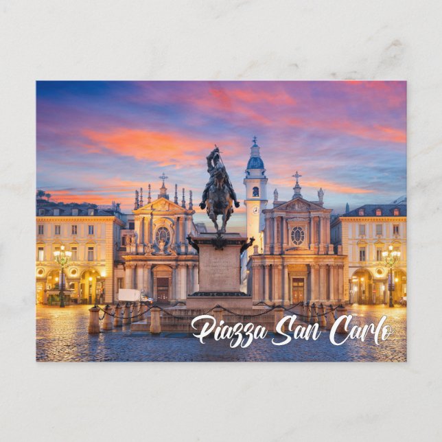 Carte Postale Piazza San Carlo, Turin, Italy (Devant)