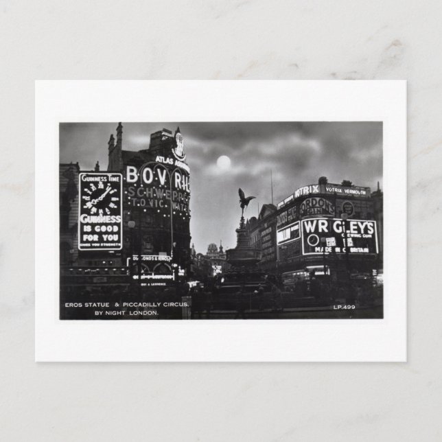 Carte Postale Piccadilly Circus, Londres Vintage (Devant)