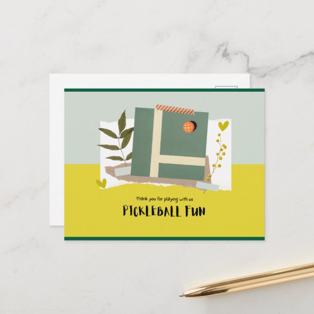 Carte Postale Pickleball (Devant/Arrière en situation)