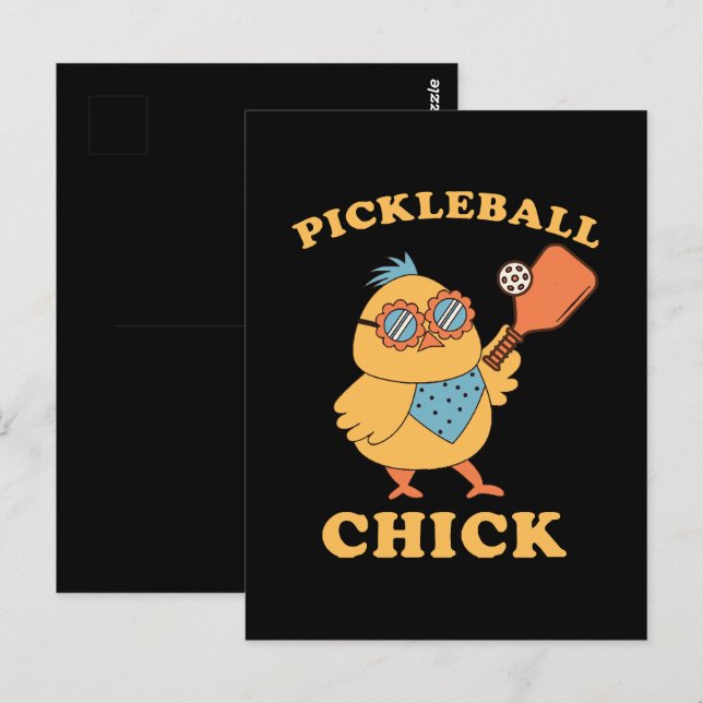 Carte Postale Pickleball Chick - rétro (Devant / Derrière)