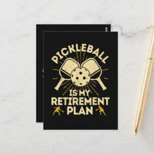Carte Postale Pickleball Drôle Mon Plan De Retraite Vintage