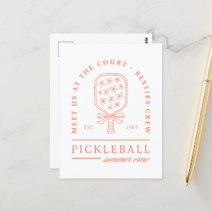 Carte Postale Pickleball été besties filles équipage esthétique