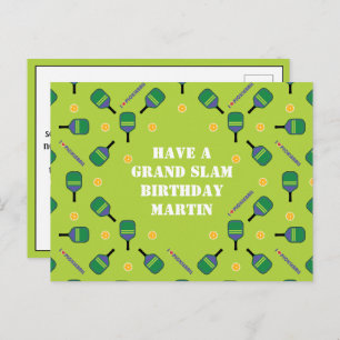 Carte Postale Pickleball Grand Chelem Anniversaire personnalisab