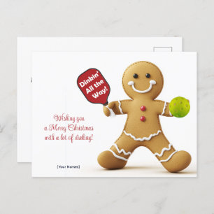 Carte Postale Pickleball 🎄 Joyeux Noël, texte personnalisé