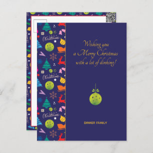 Carte Postale Pickleball 🎄 Joyeux Noël, texte personnalisé Pos