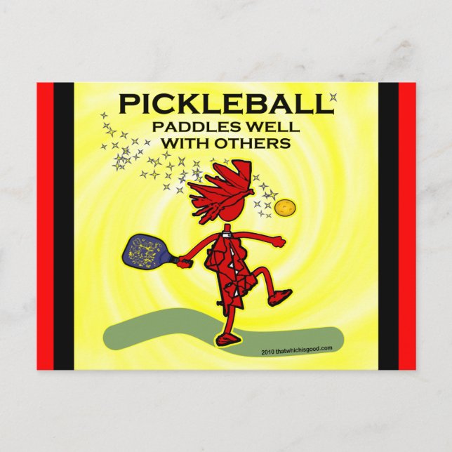 Carte Postale Pickleball Paddles Bien Avec D'Autres (Devant)