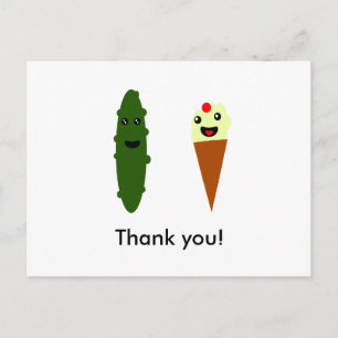 Carte Postale Pickles et crème glacée : Merci!