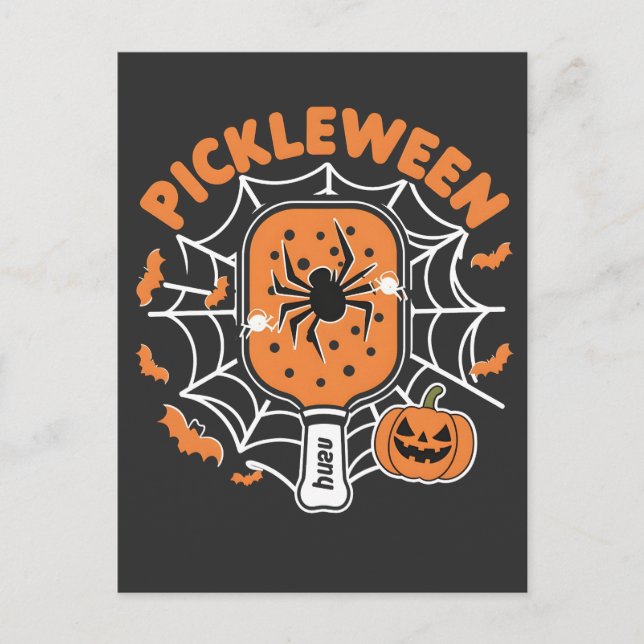 Carte Postale Pickleween Funny Éffrayant Halloween Pickleball Sp (Devant)