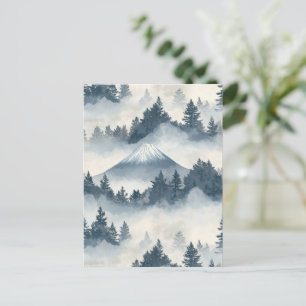 Carte Postale Pics de brume – Paysage de montagne à l'aquarelle 