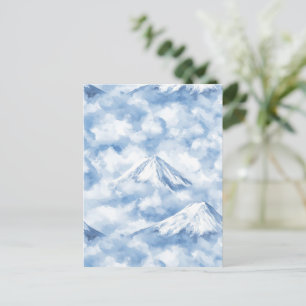 Carte Postale Pics de brume – Paysage de montagne à l'aquarelle 