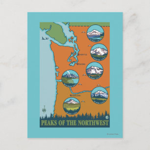 Carte Postale Pics du Nord-Ouest - 5 montagnes différentes