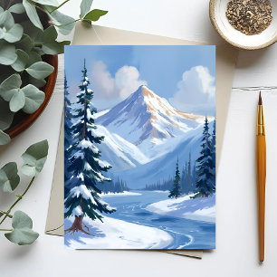 Carte Postale Pics du Nord   Paysage de montagne hivernal peint